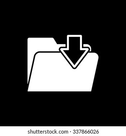 The folder icon. File download symbol. Flat Vector illustration