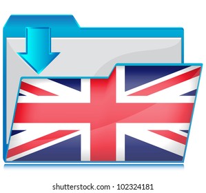 Folder icon with flag of British.Vector