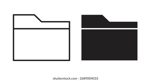 Folder icon flat black and white logo