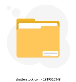 Folder icon flat design yellow