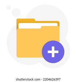 Folder icon flat design yellow. New folder icon.
