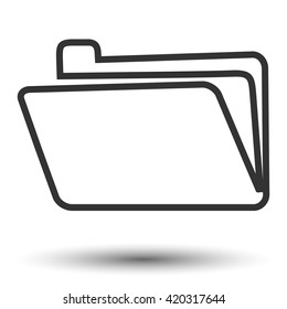 Folder icon. Flat icon of folder. Folder EPS. Vector illustration.