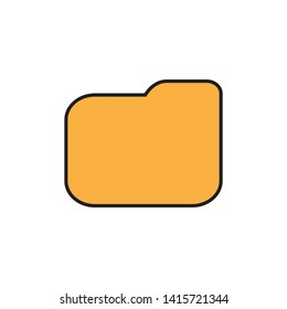 Folder icon flat isolated on white background for web site design vector illustration EPS