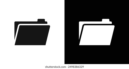 Folder icon flat line symbol set.