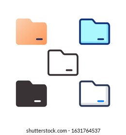 Folder icon flat outline glyph interface