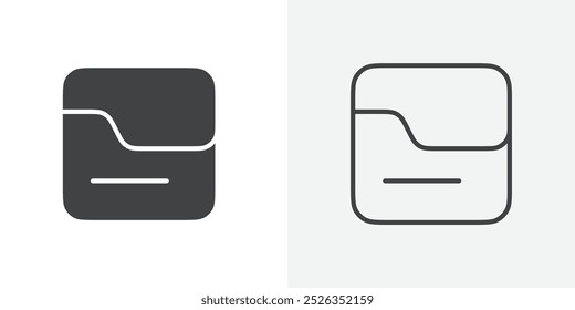 Folder icon flat and simple set design