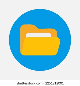 Folder icon in flat style about essentials, use for website mobile app presentation