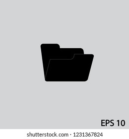 Folder Icon in flat style isolated on gray background for web site design, app. Vector illustration, EPS10.