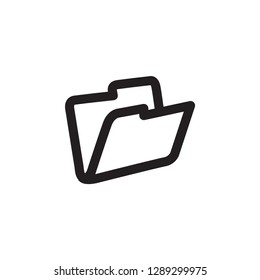 Folder Icon In Flat Style Vector For Apps, UI, Websites. Black Icon Vector Illustration.