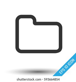 Folder icon. Flat icon of folder. Vector illustration.