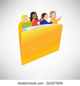 Foto de amigos de icono de carpeta