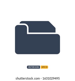 folder icon in Glyph style isolated on white background. for your web site design, logo, app, UI. Vector graphics illustration and editable stroke. EPS 10.