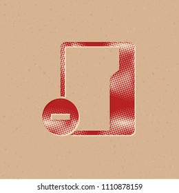 Folder icon in halftone style. Grunge background vector illustration.