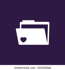 Folder icon with heart symbol . Vector illustration