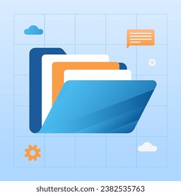 Folder icon illustration vector. document file flat design.