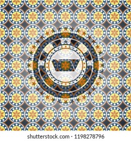 folder icon inside arabesque emblem background. arabic decoration.