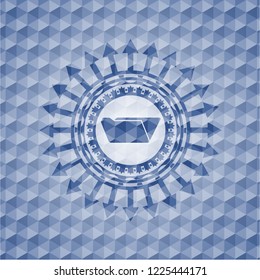 folder icon inside blue polygonal badge.