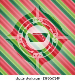 folder icon inside christmas badge background.