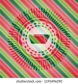 folder icon inside christmas colors style emblem.