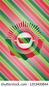 folder icon inside christmas colors style emblem.