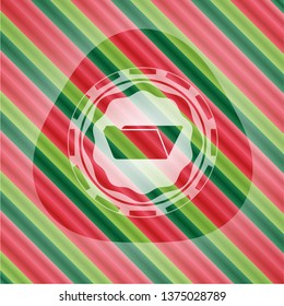 folder icon inside christmas colors badge.