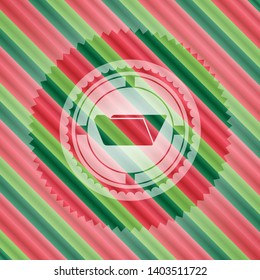 folder icon inside christmas colors emblem.