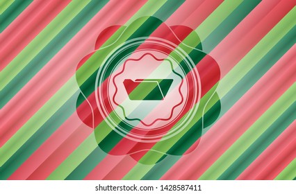 folder icon inside christmas colors style emblem.
