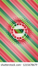 folder icon inside christmas emblem background.
