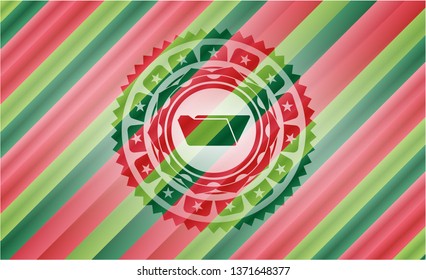 folder icon inside christmas emblem.