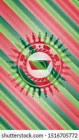folder icon inside christmas emblem background.