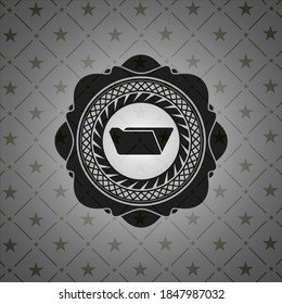 folder icon inside dark emblem. 