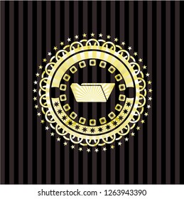 folder icon inside gold shiny emblem