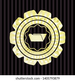 folder icon inside gold shiny badge