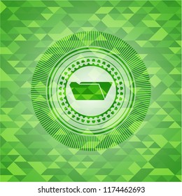 folder icon inside green emblem with mosaic background