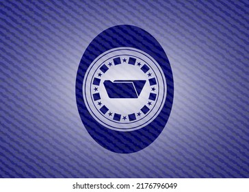 folder icon inside jean background. 