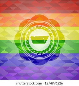 folder icon inside lgbt colors emblem 