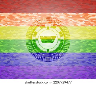 icono de carpeta dentro del emblema de colores lgbt. 