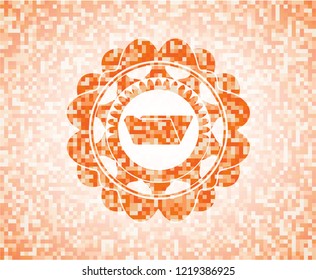 folder icon inside orange mosaic emblem with background