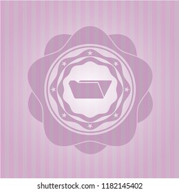 folder icon inside pink emblem. Vintage.