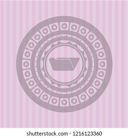 folder icon inside pink emblem. Vintage.