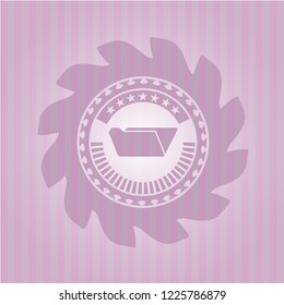 folder icon inside pink emblem. Retro