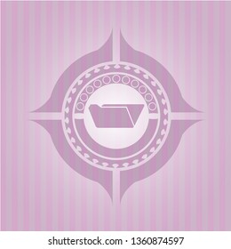folder icon inside pink emblem. Retro