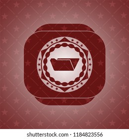 folder icon inside red emblem. Retro