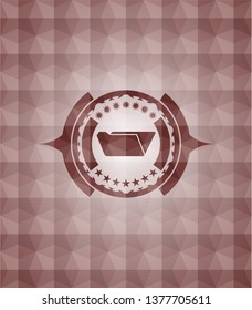 folder icon inside red polygonal badge. Seamless.