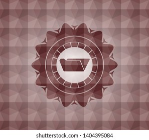 folder icon inside red seamless badge with geometric pattern background.