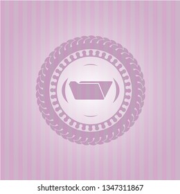 folder icon inside retro pink emblem