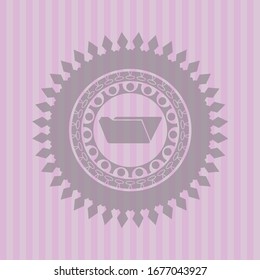 folder icon inside retro pink emblem