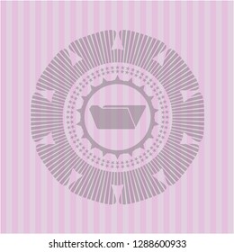 folder icon inside retro style pink emblem