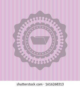 folder icon inside retro style pink emblem