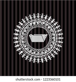 folder icon inside silver emblem